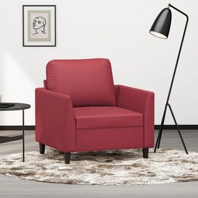 Poltrona Rosso Vino 60 Cm İn Similpelle /