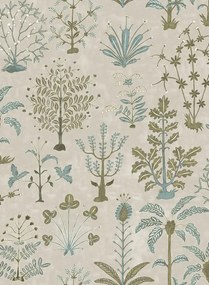 Josephine Munsey Tapete Cynthia - Stone, Light Blue and Olive
