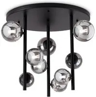 Plafoniera Contemporanea Perlage Metallo Nero 9 Luci G9 15W 3000K