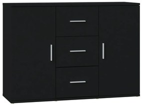 Credenza nera 91x29,5x65 cm in legno multistrato