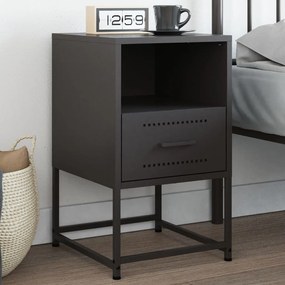 Comodino Nero 36x39x60,5 Cm İn Acciaio /
