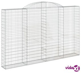 vidaXL Cesto Gabbione ad Arco 300x30x180/200 cm Ferro Zincato