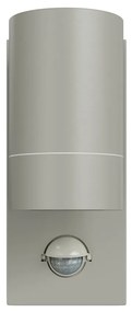 Applique cilindrica da Esterno IP65 GU10 con sensore Movimento - Grigia