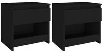 Comodini 2 pz Nero 40x30x39 cm in Truciolato cod mxl 53957