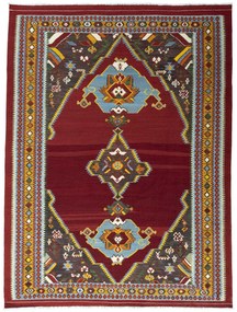 Kilim Tappeto 330 x 250 Rosso (Iran) Tessuto A Mano