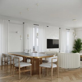 Lampadario color crema con paralume in vetro ø 12 cm Orbital – Sollux