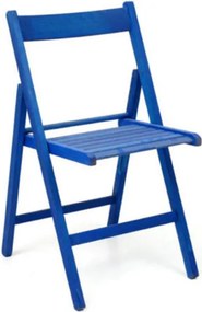 Sedia pieghevole in legno colorata BLU 1 pezzo