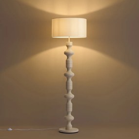 Lampada da terra retrò beige con paralume in tessuto 160 cm - Captain