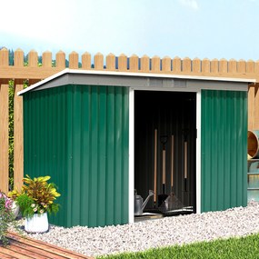 Casetta Box da Giardino in Lamiera Verde 277x130x173 cm...