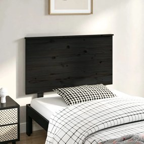 Testiera per letto nera 94x6x82,5 cm in legno massello di pino