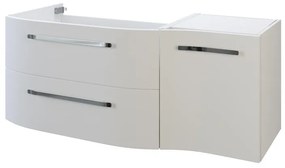 Mobile da bagno sospeso sotto lavabo L 120 x H 48 x P 48 cm bianco lucido, 2 cassetti, 1 anta PELIPAL Contea