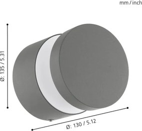 Eglo 97301 - Applique a LED da esterno MELZO LED/11W/230V grigio