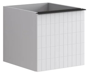 Struttura semi colonna da bagno Pixel2 cassetti laccato opaco bianco L 40 x H 40 x P 45.5 cm
