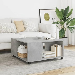 Tavolino Da Salotto Grigio Cemento 80x80x40 Cm İn Truciolato /