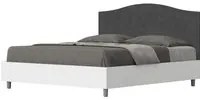 Letto Matrimoniale 160x190 cm struttura bianco frassino testata Gra - Senza rete,Microfibra,Grigio