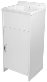 Mobile lavatoio salvaspazio 42x34 cm vasca completa di kit di scarico