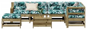 Set divani da giardino 8pz con cuscini legno impregnato di pino