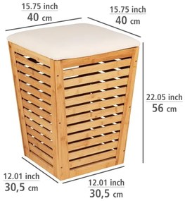 WENKO 25143100 - Cesto per la biancheria BAMBUSA 40x56 cm marrone