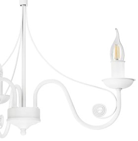 Lampadario a sospensione con catena DONATO 3xE14/40W/230V bianco