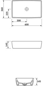 Cersanit K35-047-ECO - Lavabo da appoggio CITY 36x60 cm ceramica/bianco lucido