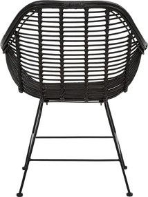 Sedie da pranzo in rattan nero in set di 2 Kiran - Støraa