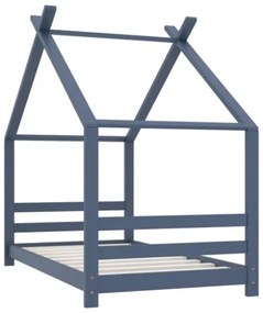 Giroletto per Bambini Grigio in Legno Massello di Pino 80x160cm