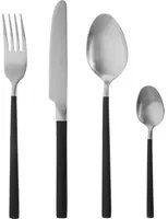 Set 24 posate acciaio inox manico nero Supreme