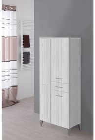 Colonna Portasciugamani a Terra 154 Cm Tre Ante Ed Un Cassetto Feridras "Stella" Grigio