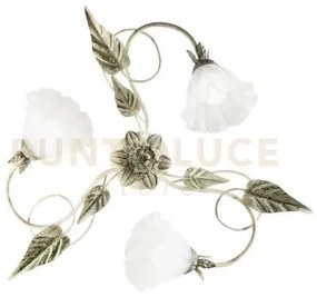 Plafoniera isotta avorio 3 luci attacco e14 68x20cm in metallo con ...