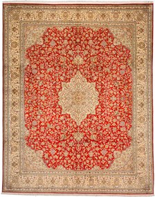 Cashmere Silk Tappeto 310x250 Beige (Indian) Annodato A Mano