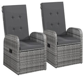 Set mobili da pranzo per giardino 9 pz con cuscini grigio