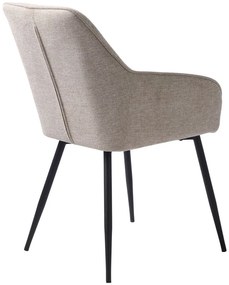 Sedia da pranzo beige in imbottito con braccioli Nolan – Unique Furniture