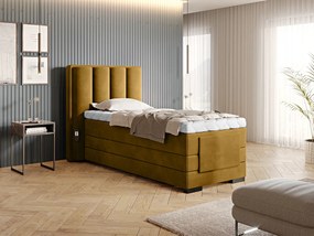 Letto motorizzato singolo boxspring Belize - Tessuto giallo