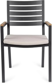 Sedie da esterno in set color antracite in metallo 4 pz Henna – Bizzotto