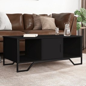 Tavolino Da Salotto Nero 100x51x40 Cm İn Legno Multistrato /