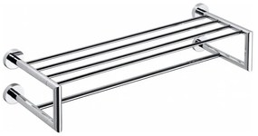 Sapho - Porta asciugamani da parete con ripiano X-ROUND 22,5x65,5 cm cromo lucido