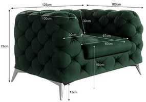 Poltrona verde scuro con rivestimento in velluto Chelsea – Ropez