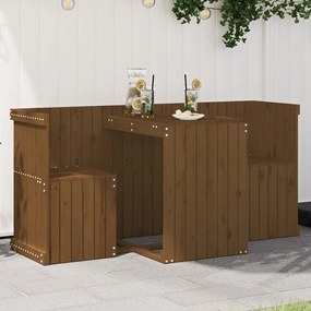 Set Da Balcone A 2 Posti Ambra İn Legno Massello Di Pino /
