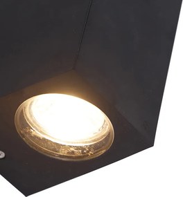 Lampada da parete smart nera in plastica con 2 Wifi GU10 - Baleno