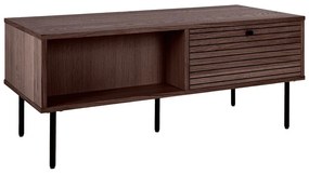 Tavolino da salotto marrone scuro con effetto rovere 50x100 cm Kyoto – House Nordic