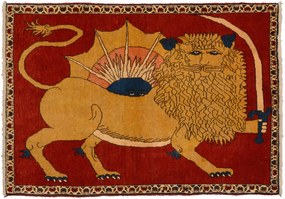 Yalameh Tappeto 150x100 Rosso (Iran) Annodato A Mano