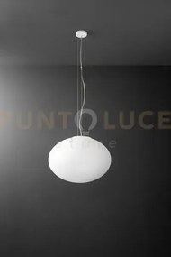 Saturno sospensione in vetro e metallo bianco opaco 3 luci attacco ...