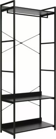 Libreria–Appendiabiti Rin B nera – 80x40x200 cm