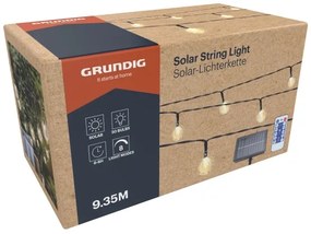 Grundig - Catena solare dimmerabile 50 LED/8 funzioni 9,35m IP44 bianco caldo+DO