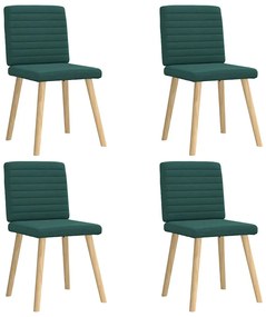 Sedie Da Pranzo 4 Pz İn Tessuto Verde Scuro /