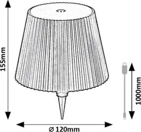 Rabalux 77142 - LED Paralume a bottiglia dimmerabile BURDUR LED/2W/5V IP44