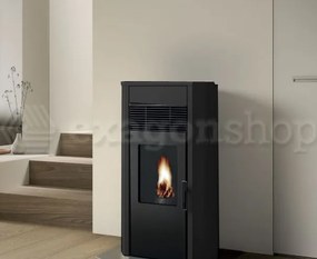 Royal Roberta Air 120 Stufa A Pellet Ad Aria Con Top In Ceramica 12 Kw Serbatoio 17kg 61x55x115 Cm In Acciaio Nero