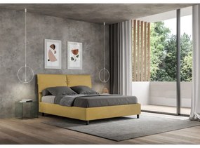 Letto contenitore da 160x190 in microfibra ocra Mados