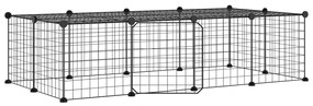 Gabbia per animali 20 pannelli con porta nera 35x35 cm acciaio