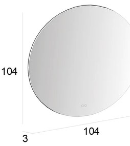 Specchio con illuminazione integrata bagno tondo Bohemia L 104 x H 104 x P 3 cm